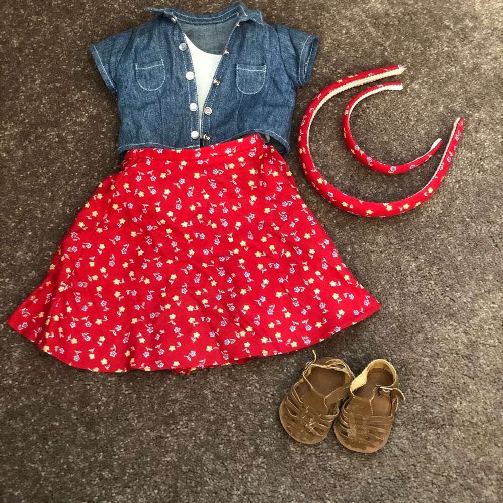 American girl ‘play outfit’ outfit & headbands .